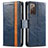 Coque Portefeuille Livre Cuir Etui Clapet S02D pour Samsung Galaxy S20 FE 4G Bleu