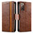 Coque Portefeuille Livre Cuir Etui Clapet S02D pour Samsung Galaxy S20 FE 4G Marron