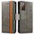 Coque Portefeuille Livre Cuir Etui Clapet S02D pour Samsung Galaxy S20 Lite 5G Gris