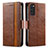 Coque Portefeuille Livre Cuir Etui Clapet S02D pour Samsung Galaxy S20 Plus 5G Marron