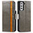 Coque Portefeuille Livre Cuir Etui Clapet S02D pour Samsung Galaxy S21 Plus 5G Gris