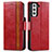 Coque Portefeuille Livre Cuir Etui Clapet S02D pour Samsung Galaxy S23 Plus 5G Rouge