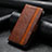 Coque Portefeuille Livre Cuir Etui Clapet S02D pour Samsung Galaxy S24 Ultra 5G Marron