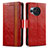 Coque Portefeuille Livre Cuir Etui Clapet S02D pour Sharp Aquos R8s Rouge