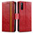 Coque Portefeuille Livre Cuir Etui Clapet S02D pour Sony Xperia 10 III Lite Rouge