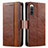 Coque Portefeuille Livre Cuir Etui Clapet S02D pour Sony Xperia 10 IV SO-52C Marron