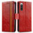 Coque Portefeuille Livre Cuir Etui Clapet S02D pour Sony Xperia 10 IV SO-52C Rouge