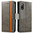 Coque Portefeuille Livre Cuir Etui Clapet S02D pour Sony Xperia Ace II Gris