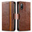 Coque Portefeuille Livre Cuir Etui Clapet S02D pour Sony Xperia Ace II Marron