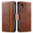 Coque Portefeuille Livre Cuir Etui Clapet S02D pour Sony Xperia Ace III Marron