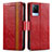 Coque Portefeuille Livre Cuir Etui Clapet S02D pour Vivo V21s 5G Rouge