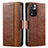 Coque Portefeuille Livre Cuir Etui Clapet S02D pour Xiaomi Mi 11i 5G (2022) Marron