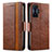 Coque Portefeuille Livre Cuir Etui Clapet S02D pour Xiaomi Poco F4 GT 5G Marron