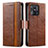 Coque Portefeuille Livre Cuir Etui Clapet S02D pour Xiaomi Redmi 10 India Marron