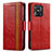 Coque Portefeuille Livre Cuir Etui Clapet S02D pour Xiaomi Redmi 10 India Rouge