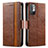 Coque Portefeuille Livre Cuir Etui Clapet S02D pour Xiaomi Redmi Note 10 5G Marron