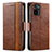 Coque Portefeuille Livre Cuir Etui Clapet S02D pour Xiaomi Redmi Note 10S 4G Marron