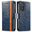 Coque Portefeuille Livre Cuir Etui Clapet S02D pour Xiaomi Redmi Note 11 4G (2022) Bleu