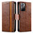 Coque Portefeuille Livre Cuir Etui Clapet S02D pour Xiaomi Redmi Note 11 5G Marron