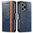 Coque Portefeuille Livre Cuir Etui Clapet S02D pour Xiaomi Redmi Note 12 Turbo 5G Bleu