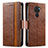 Coque Portefeuille Livre Cuir Etui Clapet S02D pour Xiaomi Redmi Note 9 Marron