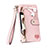 Coque Portefeuille Livre Cuir Etui Clapet S03D pour Apple iPhone 15 Rose