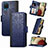 Coque Portefeuille Livre Cuir Etui Clapet S03D pour Samsung Galaxy A12 5G Bleu