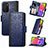 Coque Portefeuille Livre Cuir Etui Clapet S03D pour Samsung Galaxy F02S SM-E025F Bleu