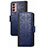 Coque Portefeuille Livre Cuir Etui Clapet S03D pour Samsung Galaxy M13 4G Bleu