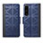 Coque Portefeuille Livre Cuir Etui Clapet S03D pour Sony Xperia 1 IV SO-51C Bleu