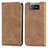 Coque Portefeuille Livre Cuir Etui Clapet S04D pour Asus Zenfone 7 ZS670KS Marron