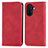 Coque Portefeuille Livre Cuir Etui Clapet S04D pour Huawei Enjoy 50 Rouge