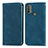 Coque Portefeuille Livre Cuir Etui Clapet S04D pour Motorola Moto E30 Bleu