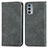 Coque Portefeuille Livre Cuir Etui Clapet S04D pour Motorola Moto Edge 20 5G Gris