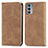 Coque Portefeuille Livre Cuir Etui Clapet S04D pour Motorola Moto Edge 20 5G Marron