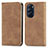 Coque Portefeuille Livre Cuir Etui Clapet S04D pour Motorola Moto Edge X30 5G Marron