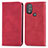 Coque Portefeuille Livre Cuir Etui Clapet S04D pour Motorola Moto G Play Gen 2 Rouge