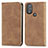 Coque Portefeuille Livre Cuir Etui Clapet S04D pour Motorola Moto G Power (2022) Marron