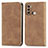 Coque Portefeuille Livre Cuir Etui Clapet S04D pour Motorola Moto G40 Fusion Marron