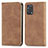 Coque Portefeuille Livre Cuir Etui Clapet S04D pour Oppo A74 4G Marron