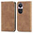 Coque Portefeuille Livre Cuir Etui Clapet S04D pour Oppo Reno10 5G Marron