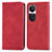 Coque Portefeuille Livre Cuir Etui Clapet S04D pour Oppo Reno10 5G Rouge