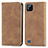 Coque Portefeuille Livre Cuir Etui Clapet S04D pour Realme C20A Marron