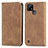 Coque Portefeuille Livre Cuir Etui Clapet S04D pour Realme C25Y Marron