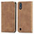 Coque Portefeuille Livre Cuir Etui Clapet S04D pour Samsung Galaxy A01 SM-A015 Marron