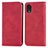 Coque Portefeuille Livre Cuir Etui Clapet S04D pour Samsung Galaxy A03 Core Rouge