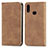 Coque Portefeuille Livre Cuir Etui Clapet S04D pour Samsung Galaxy A10s Marron