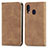 Coque Portefeuille Livre Cuir Etui Clapet S04D pour Samsung Galaxy A40 Marron