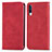 Coque Portefeuille Livre Cuir Etui Clapet S04D pour Samsung Galaxy A50 Rouge