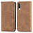 Coque Portefeuille Livre Cuir Etui Clapet S04D pour Samsung Galaxy A70 Marron